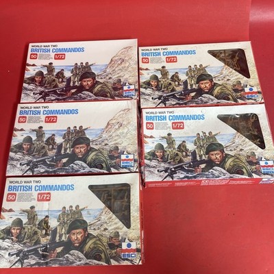 ESCI Ertl WWII World War Two BRITISH COMMANDOS #210 1:72 Figure Model Kit Lot 5
