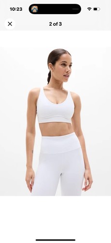 Reggiseno sportivo Athleta Solace A-C | Bianco Small S #531254 NUOVO con spalline - Foto 2 di 6