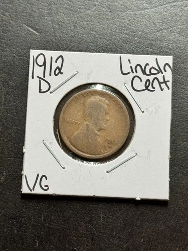 1912 D Lincoln Wheat Cent Penny VG Very Good U.S. 1c Better Date Coin (Raw18406)