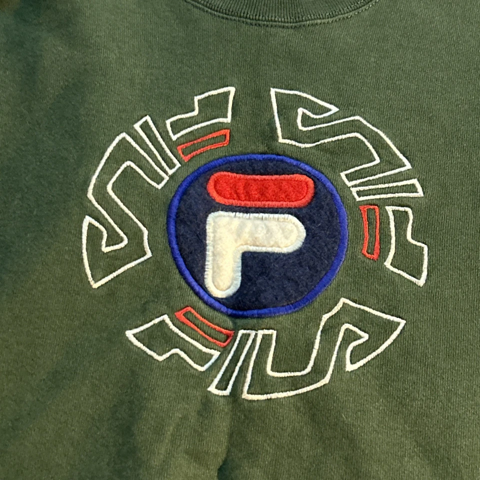 Sudadera De Colección Años 90 Fila Pullover Gráfico Cuello Redondo - Para Hombre XL - Hecha en Italia Foto 2 de 4