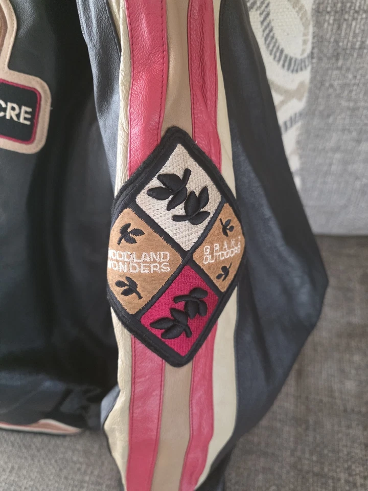 Chaqueta de cuero vintage Winnie The Pooh Disney 100 acres Explorer Adventure Lg Foto 4 de 4