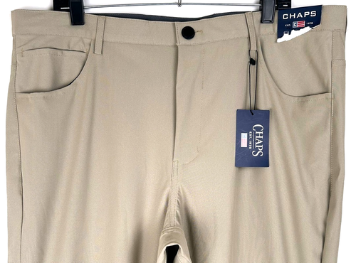 Chaps Men's Slim Fit Corte 5 Pocket Stretch Pants Beige 38x32 (39.5x31) NWT - Picture 3 of 8