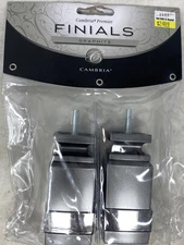 Cambria Premier Prism Curtain Rod Finials in Graphite Set of 2