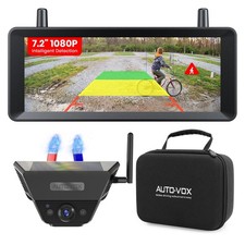 Solar Magnetic Wireless Backup Camera with 7.2" 1080P Split Screen Monitor