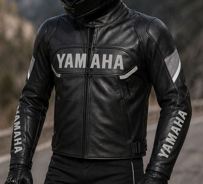 New Yamaha Motorbike Leather Jacket Yamaha Black Motorcycle Biker rider Jacket