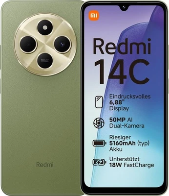 Xiaomi Redmi 14C 128GB Sage Green Smartphone 6,88 Zoll 50MP - TOP ZUSTAND
