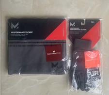 Mission Radiant Active Performance Scarf  Gloves For Women Gray Black-Small