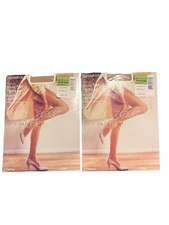 Lot Of 2 JC Penney Sheer Caress Control Top Pantihose Pantyhose Average Oatmeal