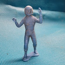 Vintage Blue Plastic Astronaut Figure Toy for Ages 4-7, 8-11 Years Space Theme