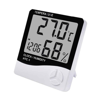 Thermometer Innen Digital LCD Hygrometer Temperatur Luftfeuchtigkeit Messgerät Wecker