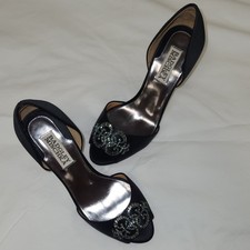 Badgley Mischka Salsa, Satin D'orsay Shoes, 3" heel, Peep Toe, 6M 25015 