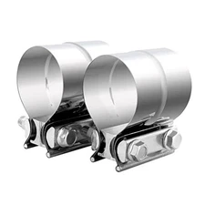 2.5 Inch Exhaust Clamp, 2 1/2 inch Lap Joint Exhaust Band Clamp 2.5 inch 2 Pcs