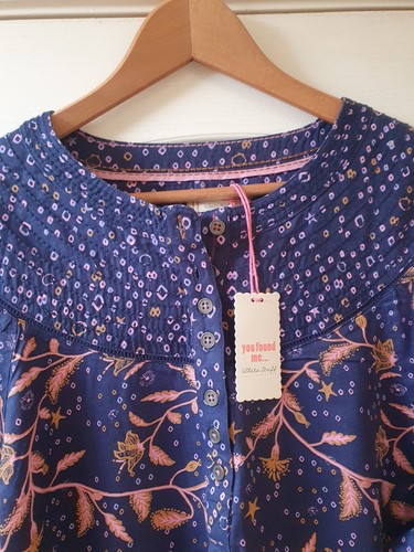 Roba Bianca Phoebe Camicia Donna Manica Lunga Navy Floreale Top Taglia 18 Nuova con etichette - Foto 3 di 15