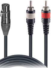ProX XC-XFYRCA03 3' Ft XLR Female to Dual RCA Splitter Cable for Audio Systems
