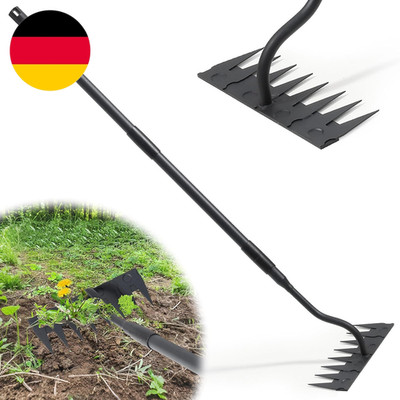Garten Harke, 140Cm Langer Griff, 8 Zinken Schwerlast Gartenrechen Metal Kohlens