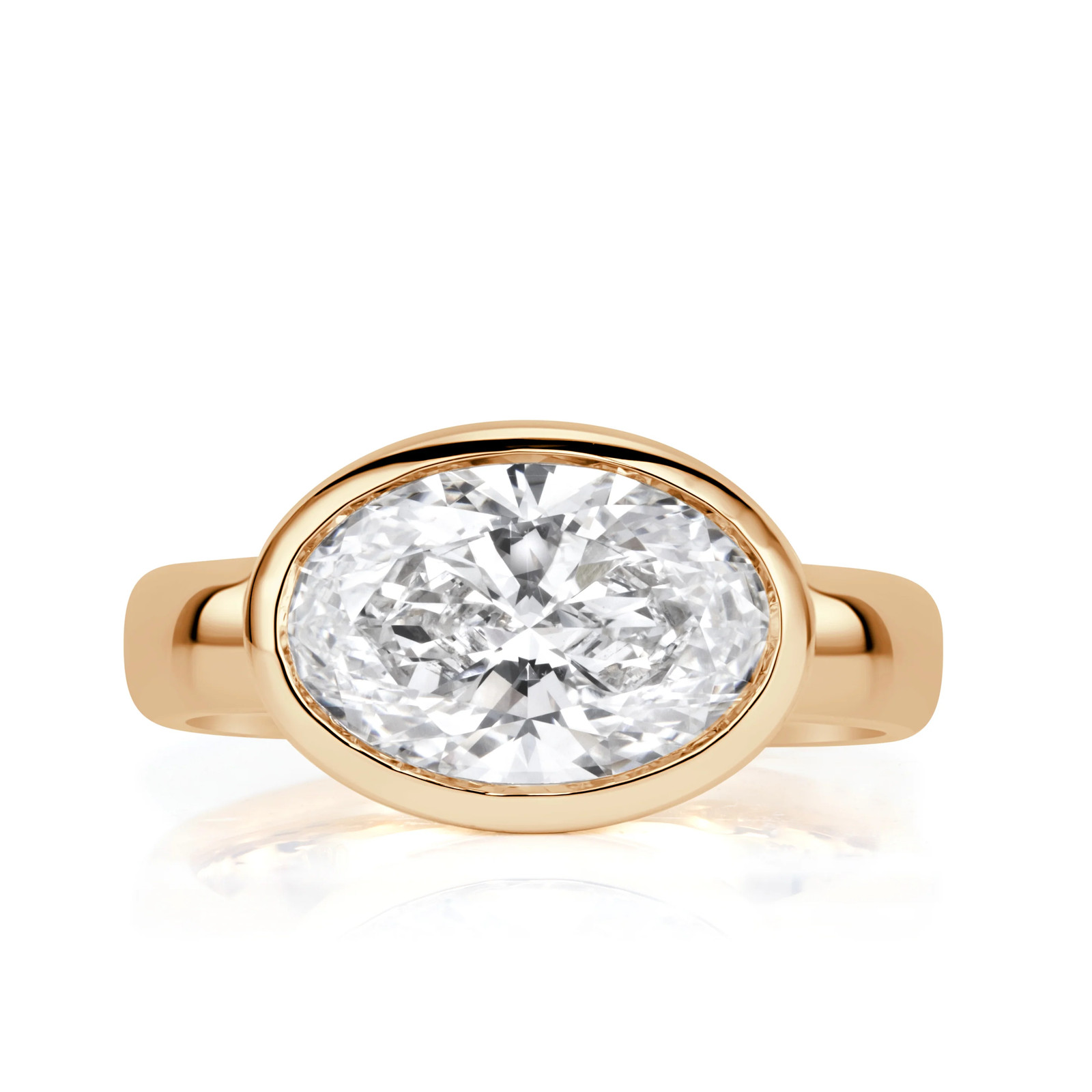 3.28 Oval Cut Lab Grown Diamond Engagement Ring