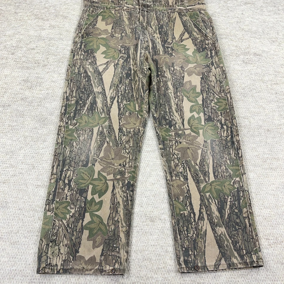 Vintage Trebark Camo Bibs Overalls Men 40x28 Large Hunting Outdoor 80s 90s USA - Image 2 of 4