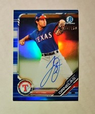 Jonathan Ornelas 2019 1st Bowman Chrome AUTO BLUE REFRACTOR 050/150 Rangers q6