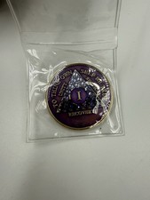 Crystal AA Medallion Transition Purple Tri-Plate Sobriety Chip Year 1 - 45