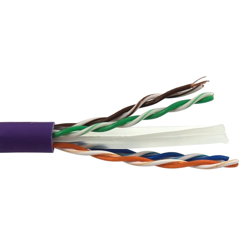 Cables Direct 305m CAT 6 STRANDED UTP LSZH COPPER 24AWG VIOLET Eca