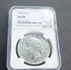 1922 D Peace Dollar $1 Silver NGC AU 58 2161472-036 Denver KM#150