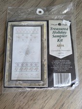Mill Hill Crystalline Snowman Holiday Cross Stitch Sampler Kit AIDA Beads MHTS9