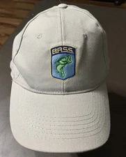 B.A.S.S. embroidered  logo, tan, Strap Back adjustable Hat