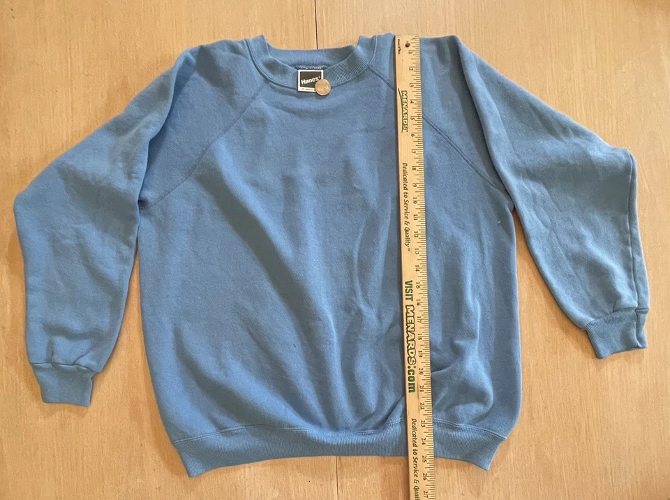 Moletom vintage Hanes gola redonda década de 1990 manga raglan em branco - Imagem 4 de 4