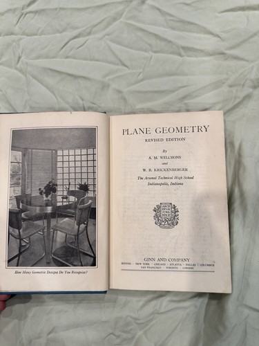 *RARE* - PLANE GEOMETRY, Revised Edition - By W. R. Krickenberger  - Picture 5 of 8