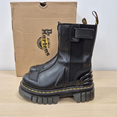 Dr. Martens Audrick Hi Black Quad Plateau Leder Chelsea Boots Size Uk 4