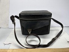 Vintage Black Leather Camera Hard Case 1960s Made In USA