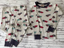 Hanna Andersson 100 Organic Cotton Long John Kids Snow Plow Winter Pajamas 4T