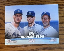 2001 Topps Combos Dodger Blue Don Drysdale Kevin Brown Sandy Koufax - card TC11