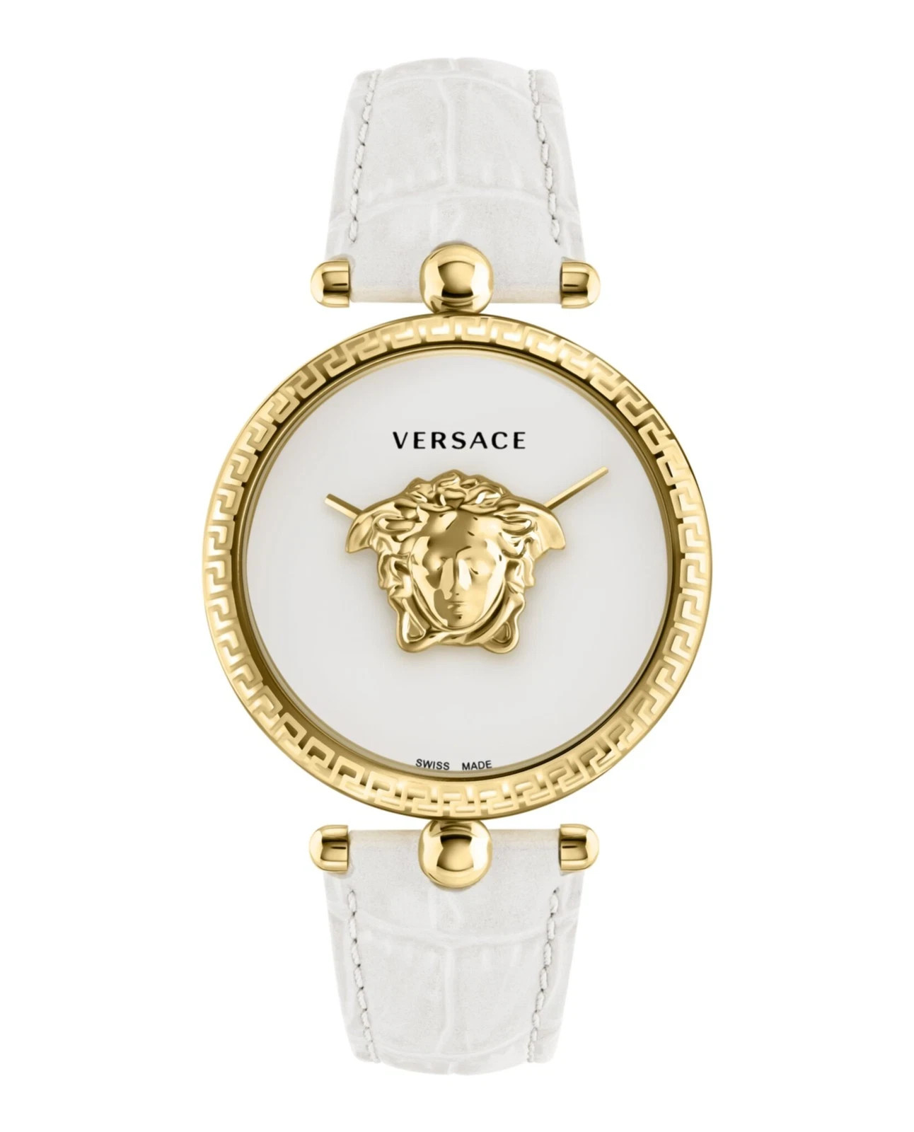 Versace Palazzo Empire Women's Watch, 39mm Gold Tone Case, White Enamel Dial,