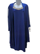 R&M Richards 2 Pc Dress & Jacket Sequin/Pearl/Lace/Wedding/Party Sz. 12