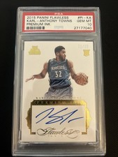 2015 Panini Flawless Premium Ink Karl-Anthony Towns RC On Card Auto /25 PSA 10!