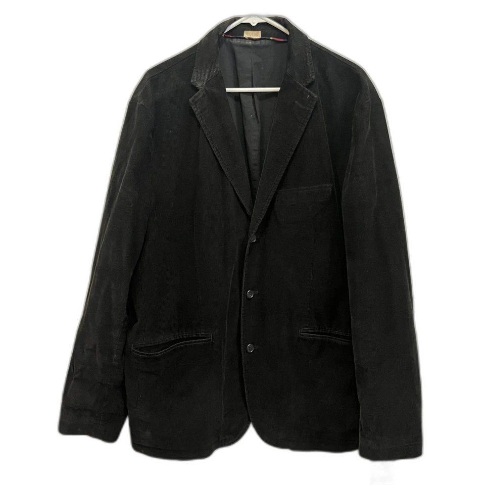 J. Abrigo Blazer Chaqueta Deportivo CREW Negro Pana Triple Botón Para Hombre Talla XL Foto 2 de 4