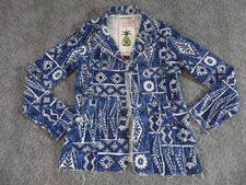 Annacoco Hawaii Blazer Womens Small No Button Ventless Blue