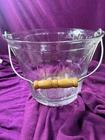 Vintage Anchor Hocking Glass Bushel Basket Farmhouse Cottage Granny Core