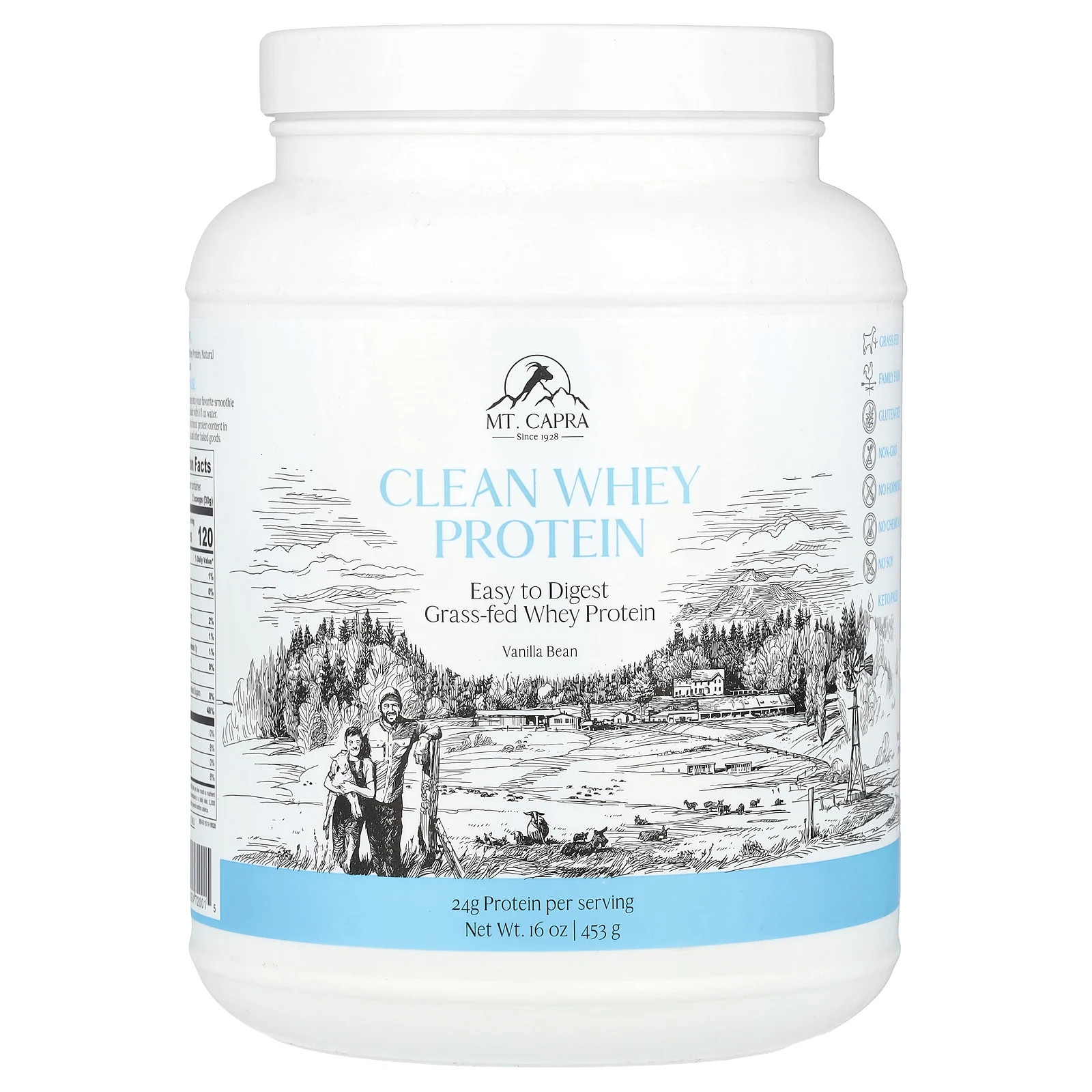 Clean Whey Protein, стручки ванили, 16 унций (453 г)