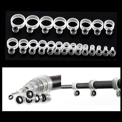 Transparentes Weiß Angelrute Draht Ring Rod Wire Guide 14 STÜCKE/22 STÜCK