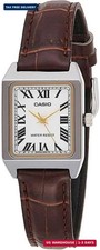 Women's Rectangular Leather Strap Watch White Roman Dial Analog Dress Style
