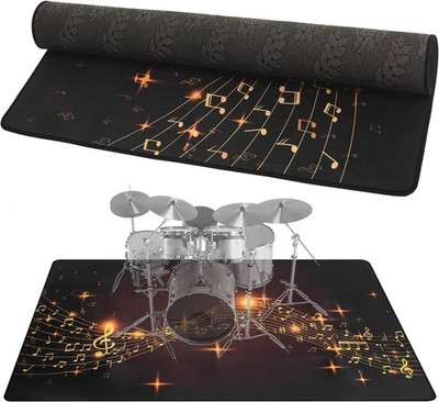 Drum Rug, 4 Ft x 5 Ft Drum Mat Carpet Music Rug with Non-Slip Bottom, Noise R...
