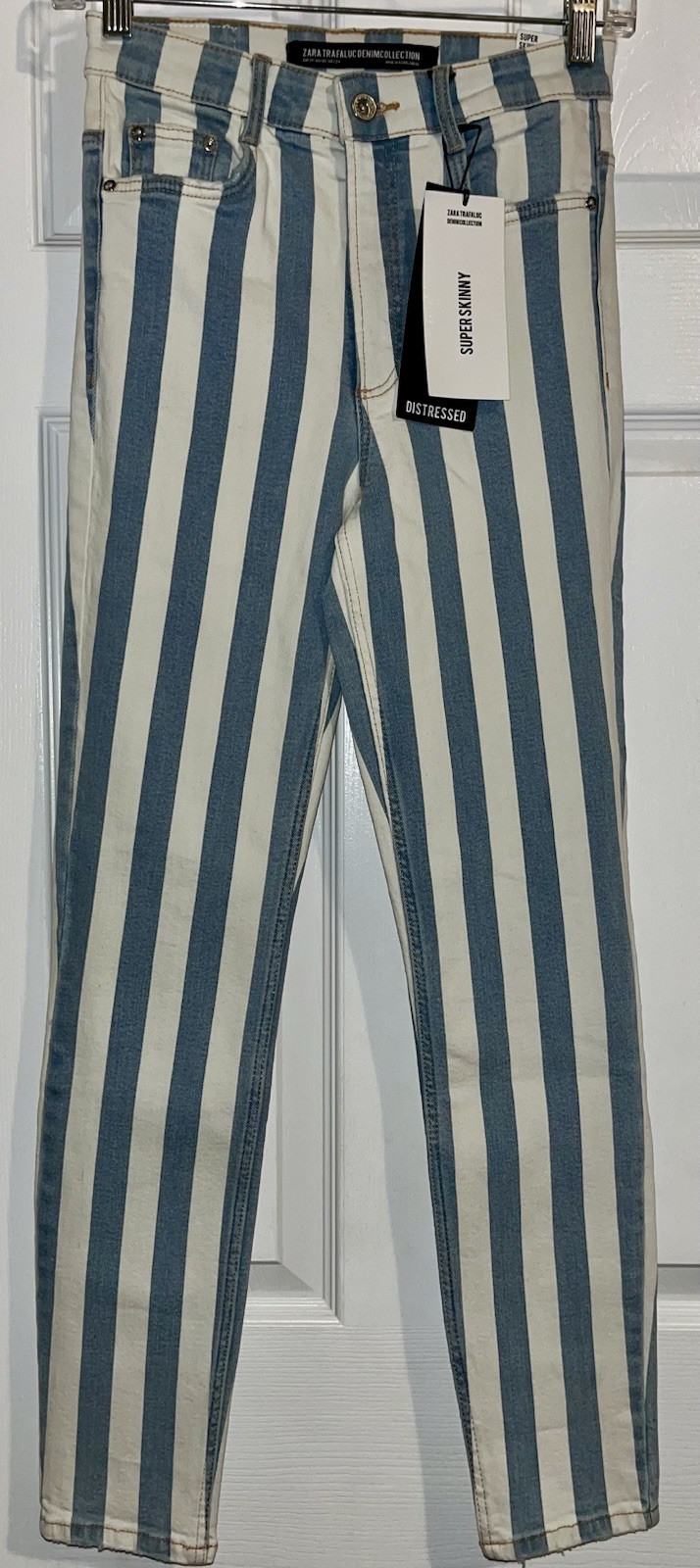 Jean Skinny Zara TRAFALUC Gris Taille 36 - Style Jegging, Dénim Stretch, Occasion Très Bon état