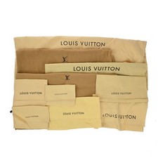 LOUIS VUITTON Logo 10 Set Dust Bag Drawstring Canvas Cotton Beige Brown 02KP289
