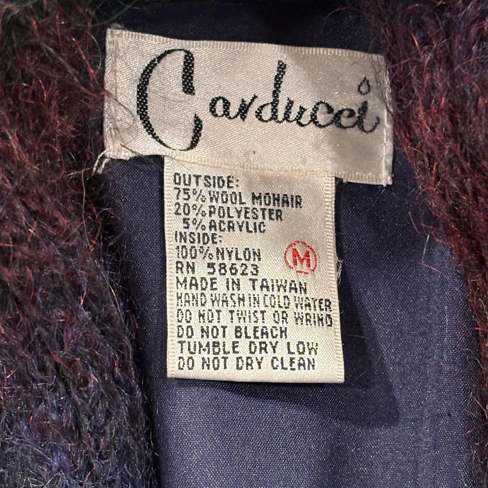 De Colección Suéter Carducci Para Mujer M Gran Tamaño Lana Mohair Forrado Cárdigan Años 90 Bolsillos Foto 4 de 4