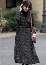 UNIQLO INES DE LA FRESSANGE Long Dress Dot Black L-XL Used