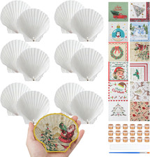 12 Set Large Scallop Shells for Crafts 4''-5'', Christmas