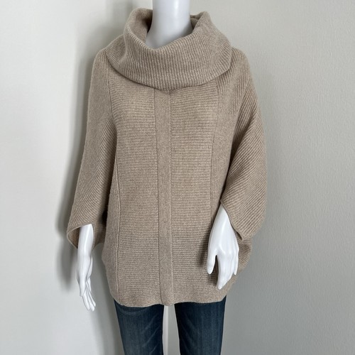 J McLaughlin Women's Cocoon Sweater Size XS S 100% Cashmere Cowl Neck Beige - Picture 1 of 9
