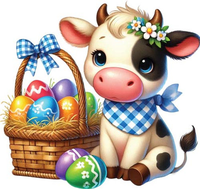 Aquarell Ostern Baby Kuh Wandbild Schlafzimmer Fenster Vinyl Aufkleber Abziehbild 6 Größen